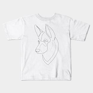 German Shepherd - one line drawing Kids T-Shirt